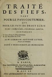 Cover of: Traité des fiefs by Germain Antoine Guyot