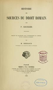 Cover of: Histoire des sources du droit romain