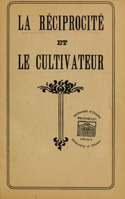 Cover of: La Réciprocité et le cultivateur \