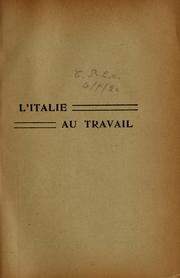 Cover of: L'Italie au travail by L. Bonnefon-Craponne