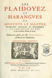 Cover of: Les Plaidoyez et harangues de monsieur Le Maistre
