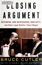 Cover of: Closing argument by Bruce Cutler