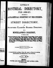 Cover of: Lovell's Montreal directory for 1886-87 by 
