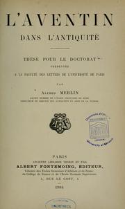 Cover of: L'Aventin dans l'antiquité by Alfred Merlin
