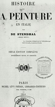 Cover of: Histoire de la peinture en Italie by Stendhal