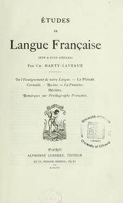 Cover of: Études de langue française: XVIe & XVIIe siècles