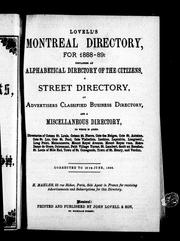 Cover of: Lovell's Montreal directory for 1888-89 by 