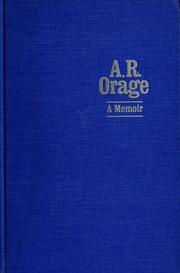 Cover of: A. R. Orage: a memoir
