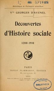 Cover of: Découvertes d'histoire sociale