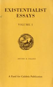Cover of: Existentialist essays | Arturo B. Fallico
