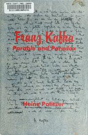 Cover of: Franz Kafka, parable and paradox.