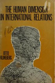Cover of: The human dimension in international relations.