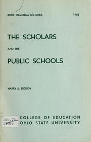 Cover of: The scholars and the public schools