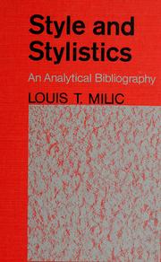 Cover of: Style and stylistics: an analytical bibliography