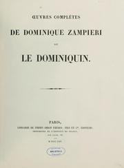 Cover of: Œuvres complètes de Dominique Zampieri dit le Dominiquin.