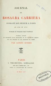 Cover of: Journal de Rosalba Carriera pendant son séjour à Paris en 1720 et 1721