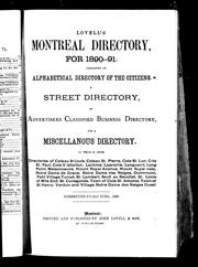 Cover of: Lovell's Montreal directory for 1890-91 by 