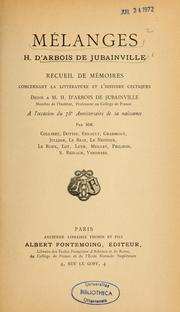 Mélanges H. d'Arbois de Jubainville by H. d' Arbois de Jubainville