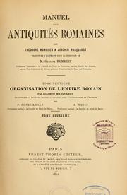 Cover of: Organisation de l'empire romain by Joachim Marquardt