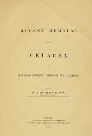 Cover of: Recent memoirs on the Cetacea