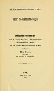 Cover of: Ueber Taenienmisbildungen by Hajo Jelden