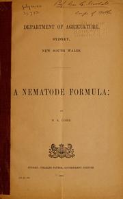 Cover of: A nematode formula