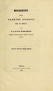 Cover of: Monografia delle nereidi fossile del Monte Bolca by Abramo Bartolomeo Massalongo