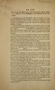 Cover of: An act authorizing the Secretary of the Treasury to borrow specie to be applied to the redemption and reduction of the currency by Confederate States of America