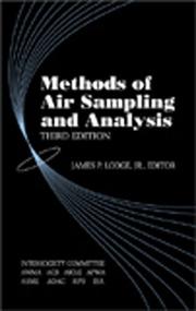 Cover of: Methods of air sampling and analysis. by 