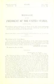 Cover of: Message of the President of the United States by Abraham Lincoln
