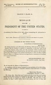 Cover of: Francis P. Blair, Jr by Abraham Lincoln