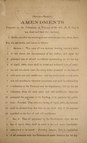 Cover of: Amendments proposed by the Committee on finance to the bill (H.R. 92) to tax, fund, and limit the currency.