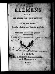 Cover of: Élémens de la grammaire française by C. F. Lhomond