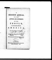 Cover of: A second appeal to the justice and interests of the people, on the measures respecting America by Arthur Lee