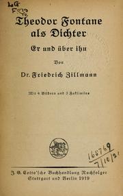 Cover of: Theodor Fontane als Dichter by Friedrich Zillmann