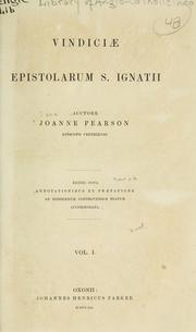 Cover of: Vindiciae epistolarum S. Ignatii