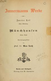 Cover of: Werke by Karl Leberecht Immermann