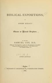 Cover of: Biblical expositions by Samuel Cox