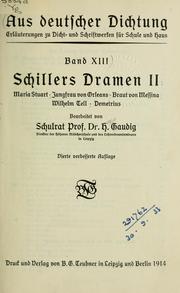 Cover of: Schillers Dramen II by Hugo Gaudig