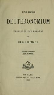 Cover of: Das Buch Deuteronomium.