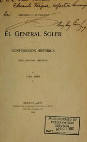 Cover of: El general Soler by Gregorio F. Rodríguez, Gregorio F. Rodríguez