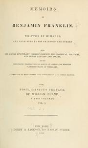 Cover of: Memoirs of Benjamin Franklin by Benjamin Franklin