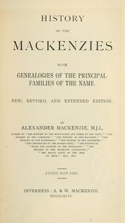 Cover of: History of the Mackenzies: with genealogies of the principal families of the name