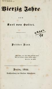 Cover of: Vierzig Jahre by Karl von Holtei