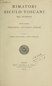 Cover of: Rimatori Siculo-Toscani del Dugento by Guido Zaccagnini