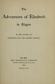 Cover of: The adventures of Elizabeth in Rügen
