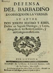 Cover of: Defensa del Barbadiño en obsequio de la verdad