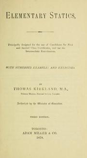 Cover of: Elementary statics by Thomas Kirkland