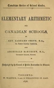 Cover of: Elementary arithmetic for Canadian schools