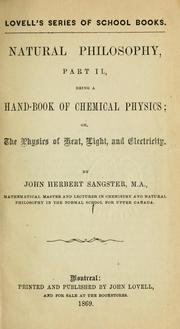 Cover of: Natural philosophy by John Herbert Sangster